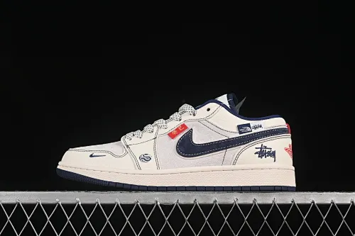 All categories Air Jordan Jordan series basketball shoes Air Jordan 1 Low High-end customized low-top sneakers Air Jordan 1 Low AJ1 Joe 1 Year of the Snake limited blue hook woven fabric High-end customized low-top retro basketball shoes YX5066-316